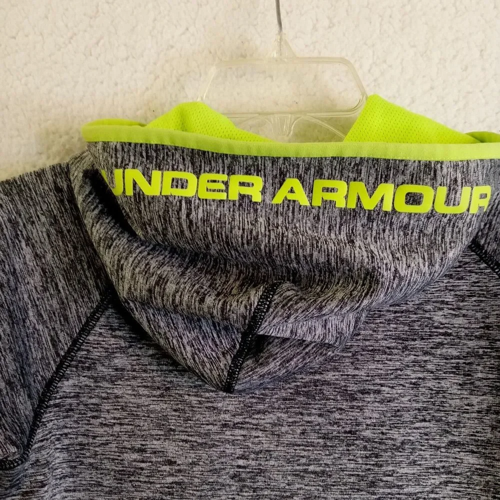 Under‎ Armour Youth Large Hoodie Polyester Log Sleeve Gray Pullover